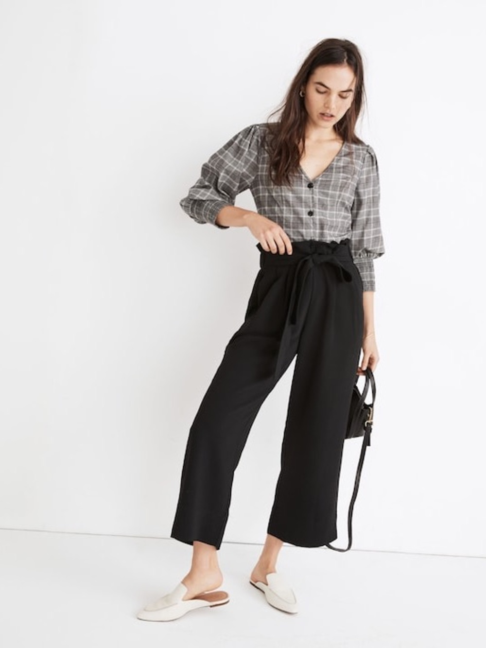 Madewell Tie-Waist Huston Pull-On Crop Pants